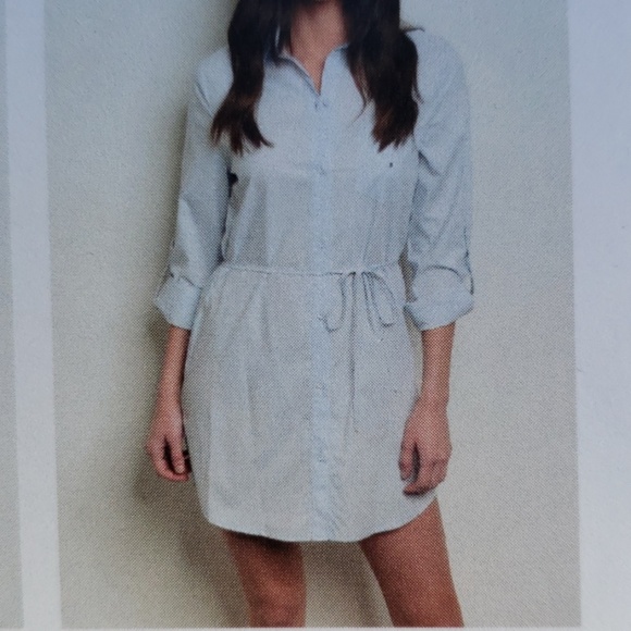 Long sleeved shirt dress with pockets - Picture 1 of 3